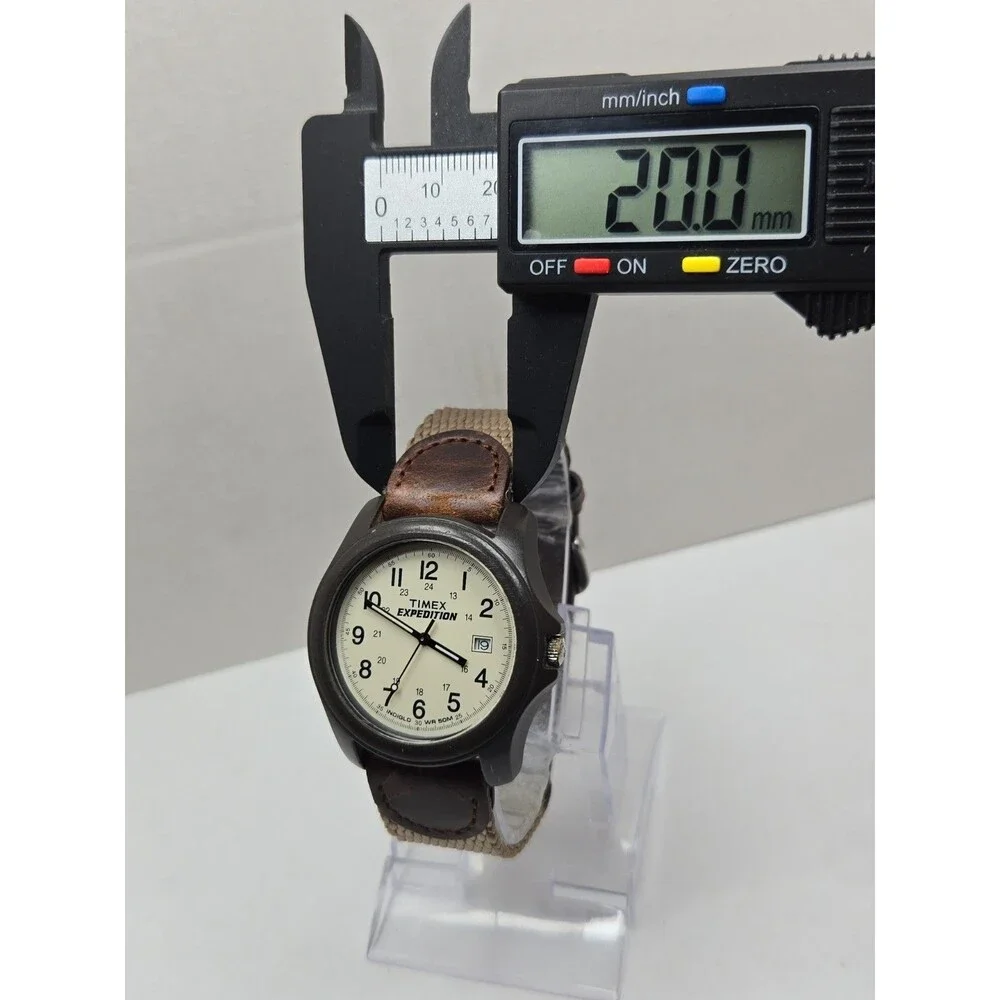 Timex Expedition Camper Mens Watch Indiglo Date Brown Strap Dial New Battery